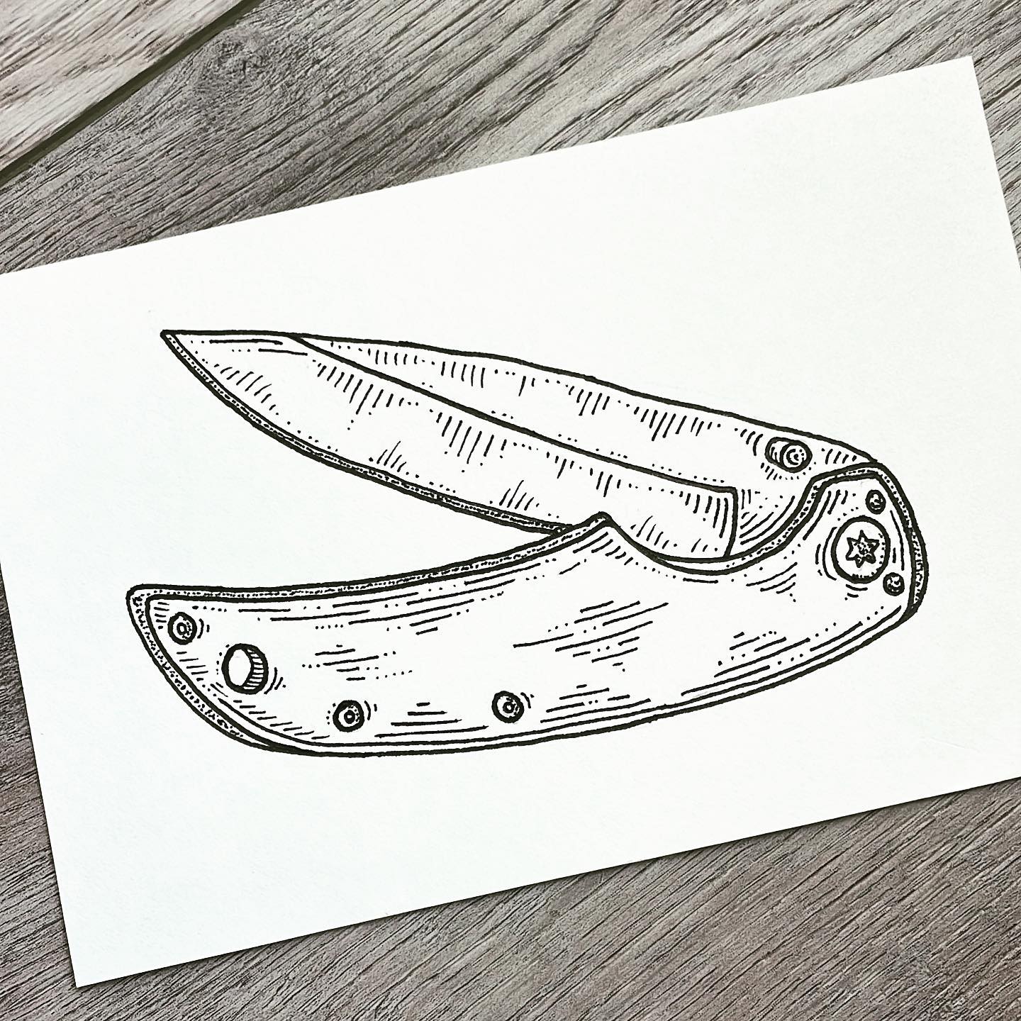 Drawing a Pocket Knife