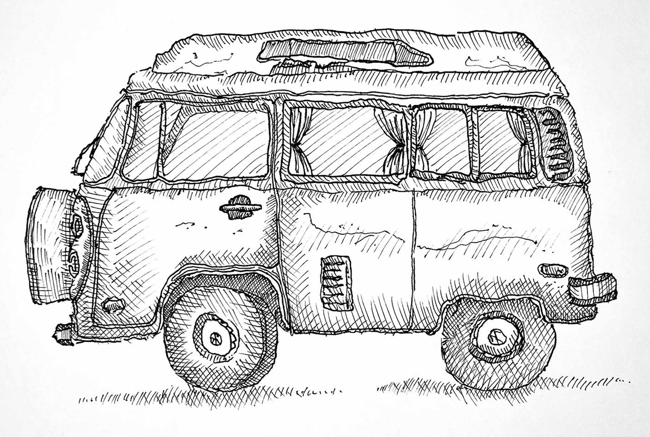 Drawing a Camper – Pen Sketches E06